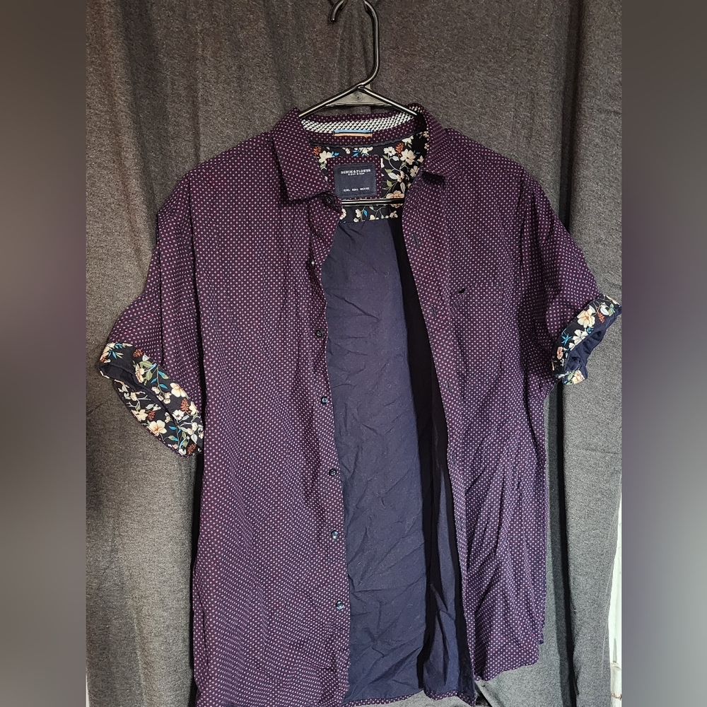 Denim & Flower Purple and Black Men's Shirt